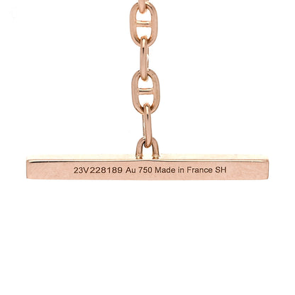 Hermes 18K Rose Gold Diamond GM Chaine D'Ancre Contour Pendant Necklace SH 5 of 5