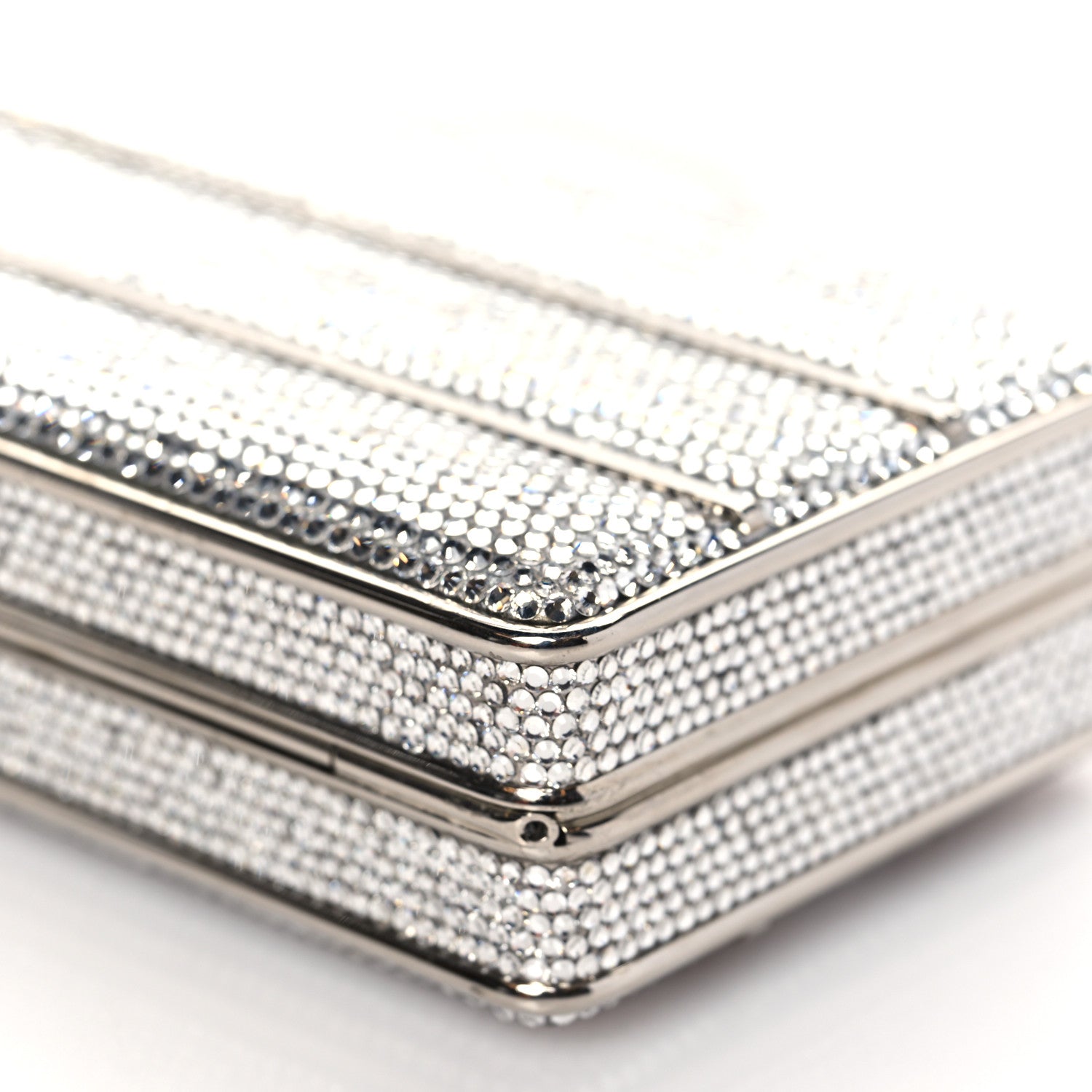 Judith Leiber Swarovski Crystal Minaudiere Clutch Silver 8 of 8