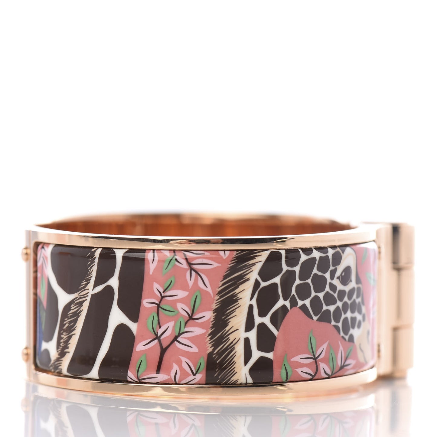 Enamel Printed Wide The Three Graces Hinged Bracelet M Pink Delirium