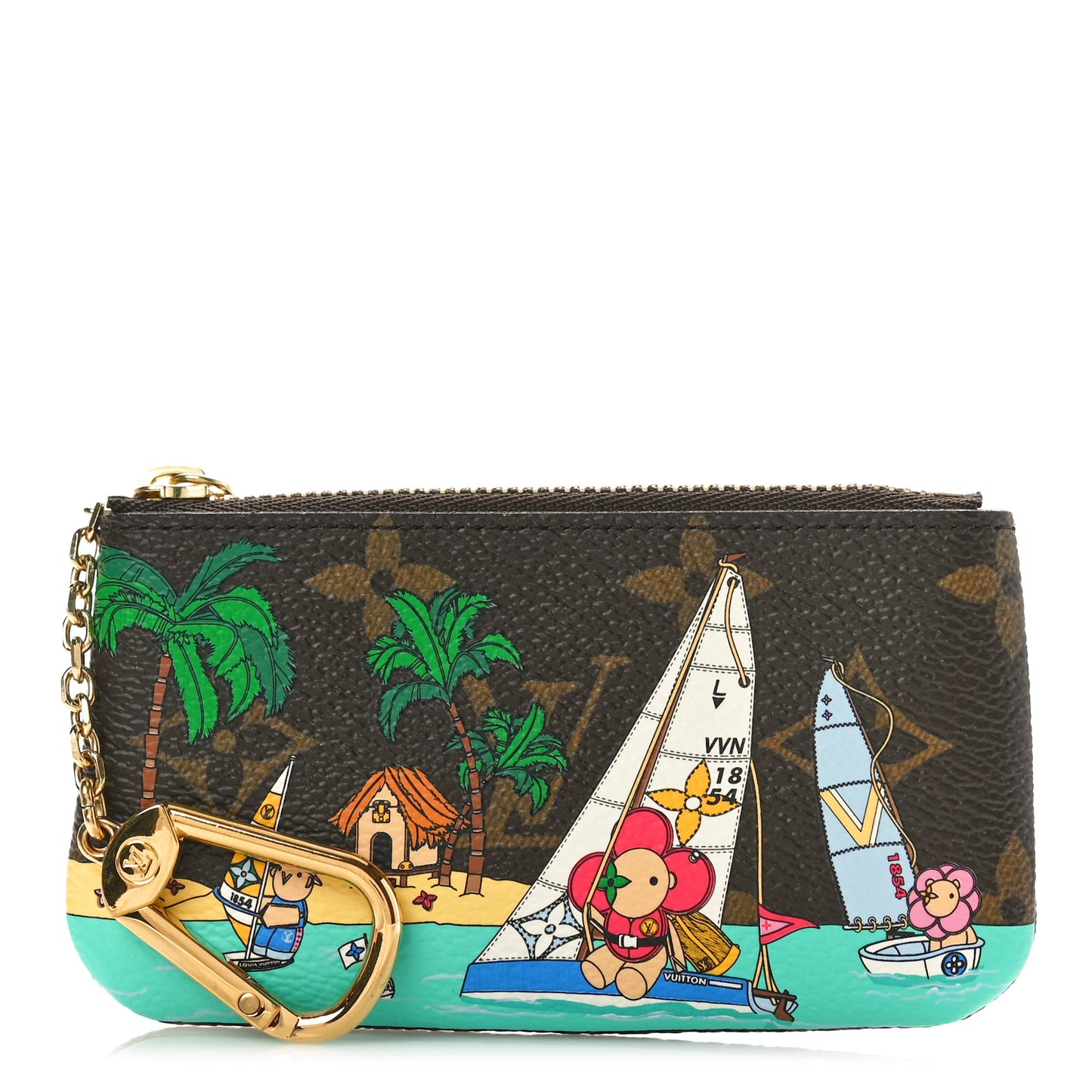 Monogram 2023 Christmas Animation Sailing Vivienne Key Pouch Dragonfruit Pink