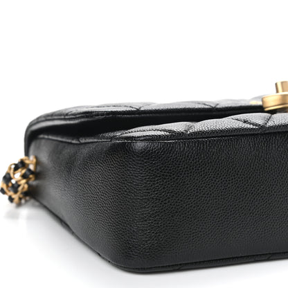Chanel Shiny Caviar Quilted Large Chain Melody Flap Black 9 of 11