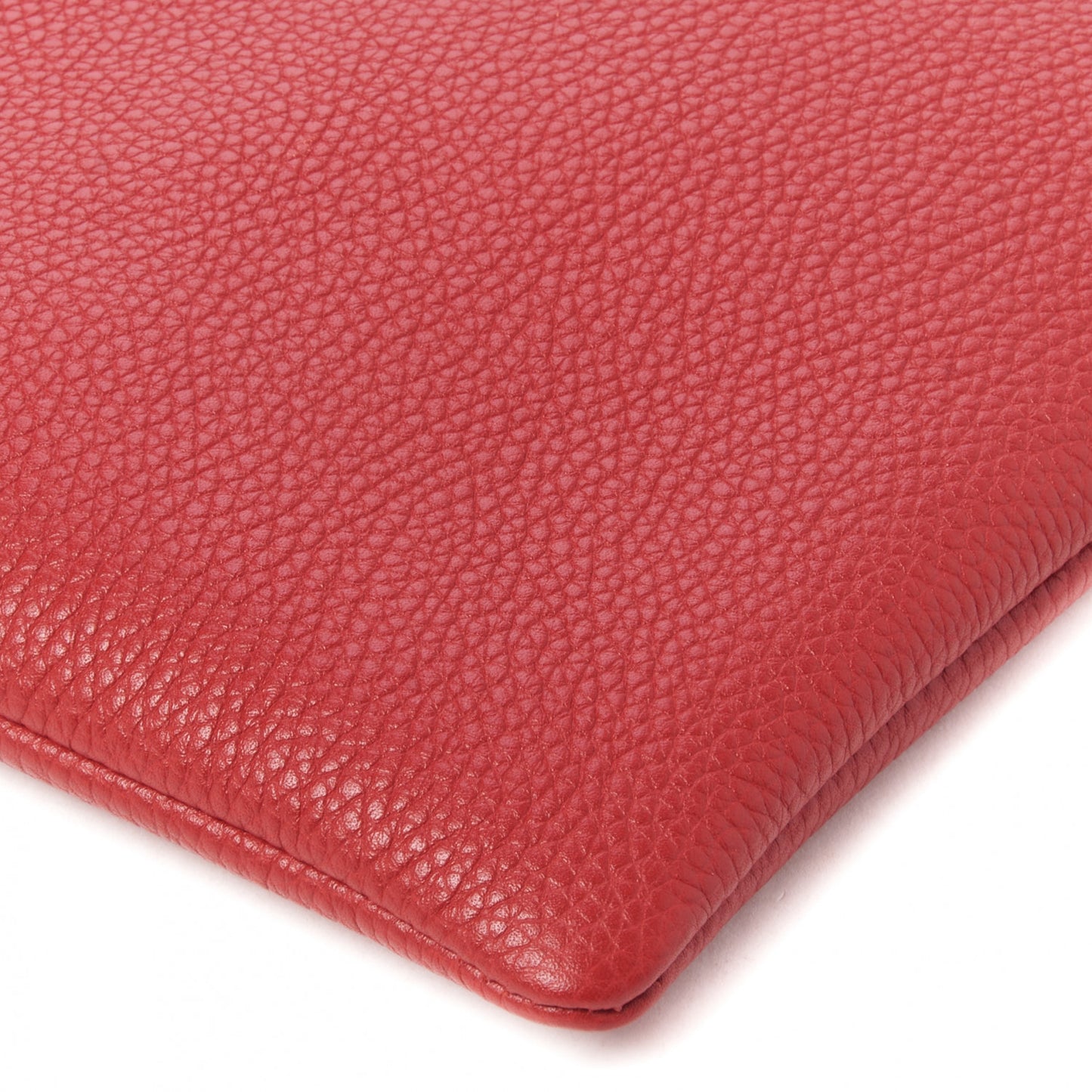 Pebbled Calfskin Animalier Tiger Zip Pouch Red