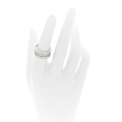 Tiffany 18K White Gold Diamond Wide Atlas Open Ring 54 6.75 2 of 5