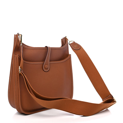 Hermes Taurillon Clemence Evelyne III PM Gold 2 of 4