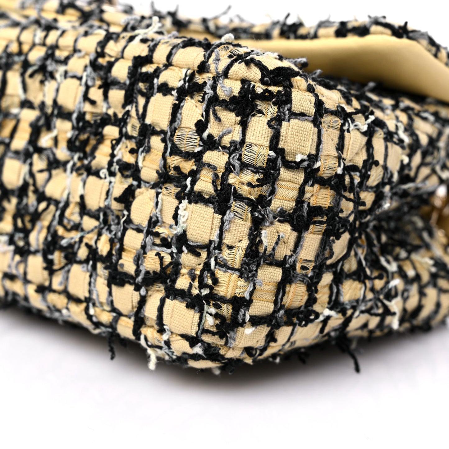 Tweed Quilted Mini Rectangular Flap Yellow Black