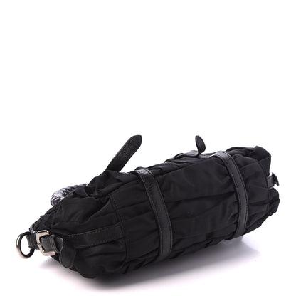Prada Tessuto Nylon Nappa Braided Gaufre Shopping Satchel Black 3 of 8