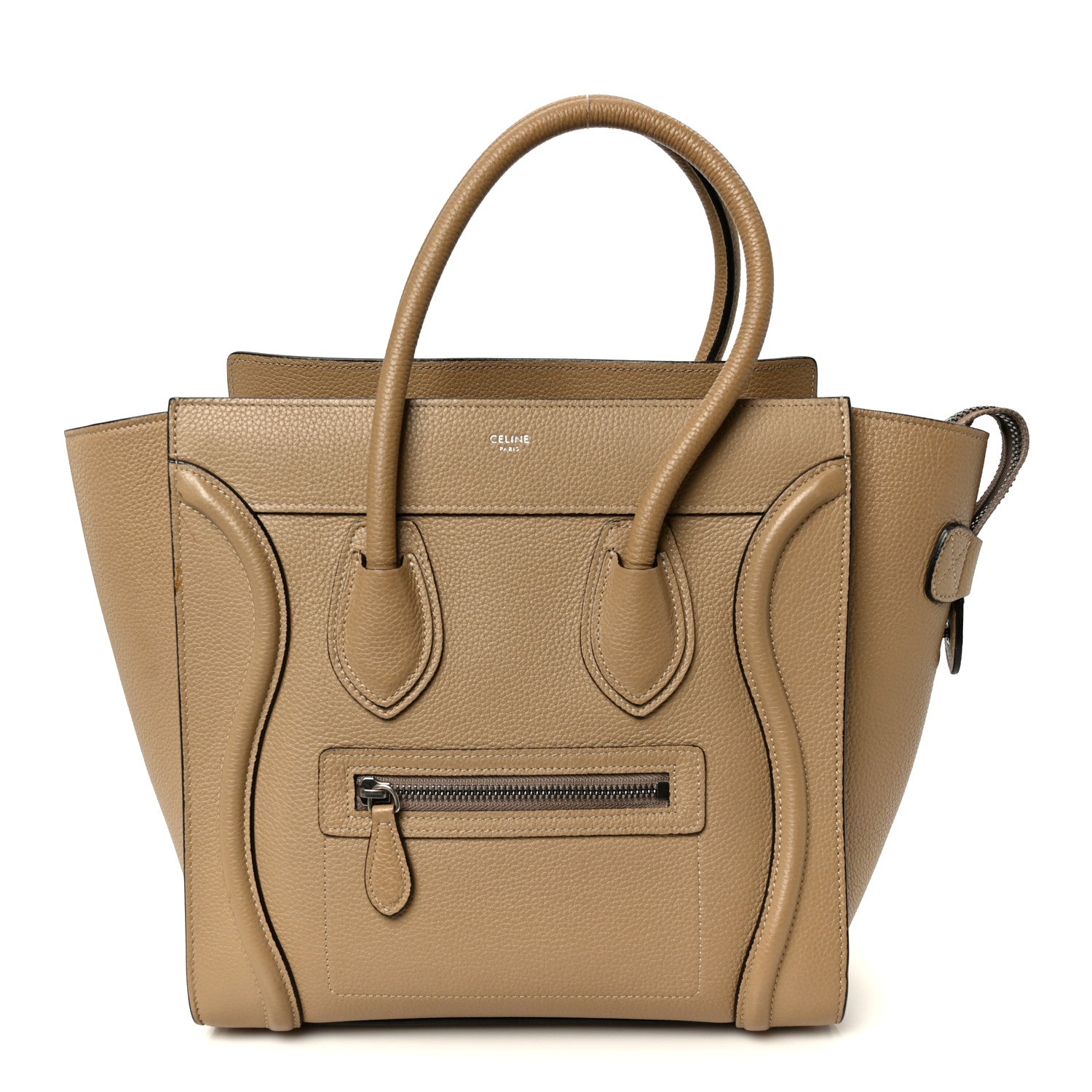 Celine Drummed Calfskin Micro Luggage Dune 1 of 12