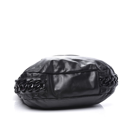 Chanel Calfskin Modern Chain Rhodoid Hobo Black 3 of 10