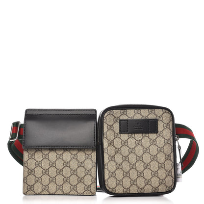 Gucci GG Supreme Monogram Web Belt Bag Black 1 of 9