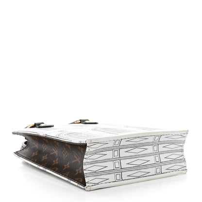 Louis Vuitton X FORNASETTI Calfskin Architettura Petit Sac Plat Black White 4 of 9