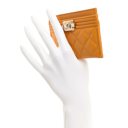 Chanel Caviar Quilted Boy Card Holder Yellow 2 of 8