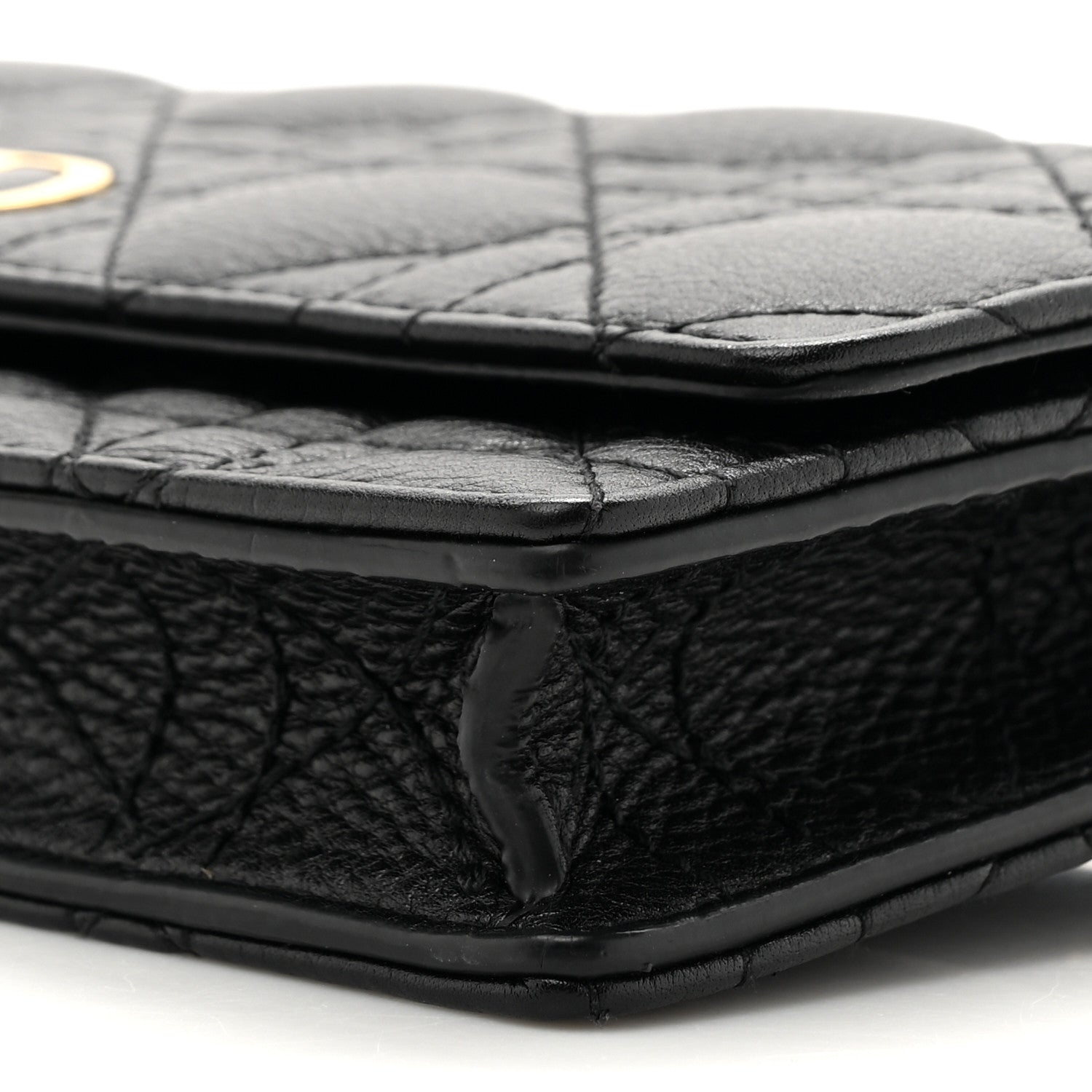Christian Dior Supple Calfskin Cannage Caro Belt Pouch with Chain Black 9 of 10