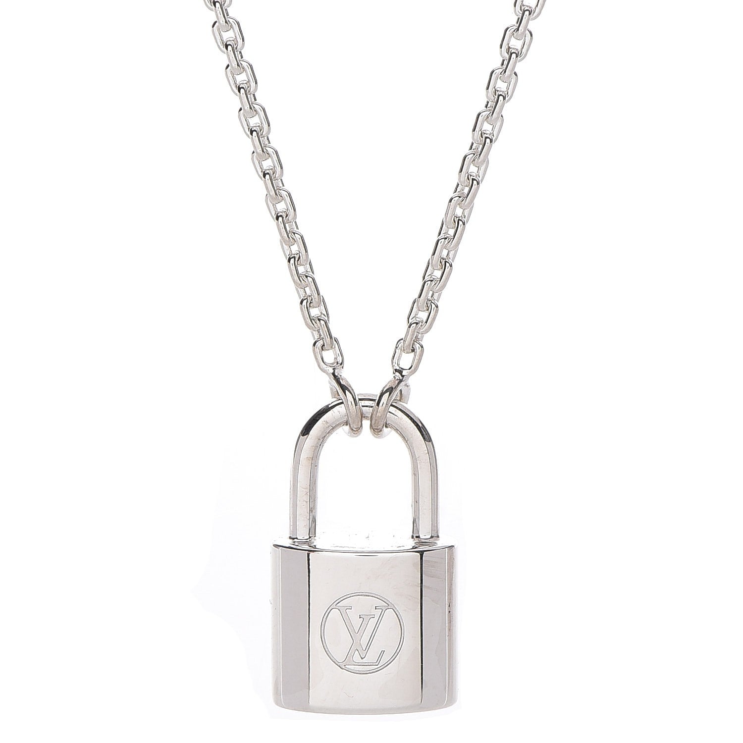 Louis Vuitton Sterling Silver Lockit Necklace 4 of 6