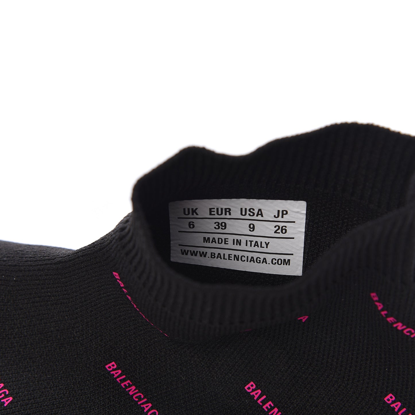 Neoprene Knit Allover Logo Womens Speed Sneakers 39 Black Fuchsia