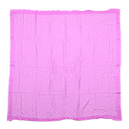 Louis Vuitton Silk Wool Monogram Denim Shawl Cyclamen Pink 1 of 4