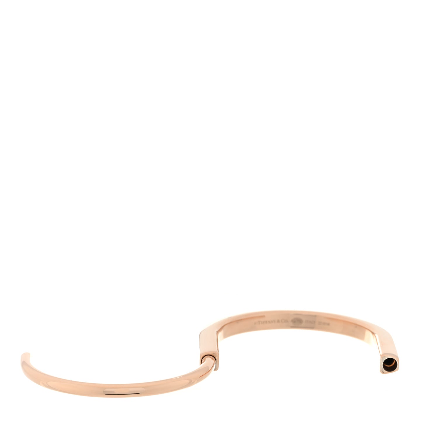 18K Rose Gold Tiffany Lock Bangle Bracelet