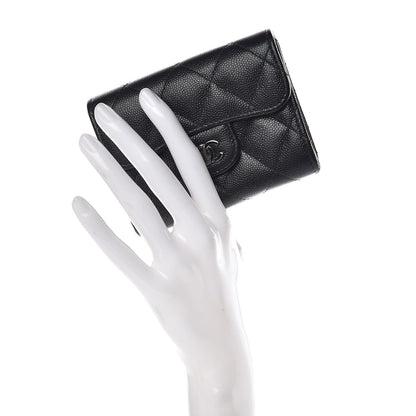 Chanel Caviar Quilted Flap Card Holder Wallet Black 3 of 12