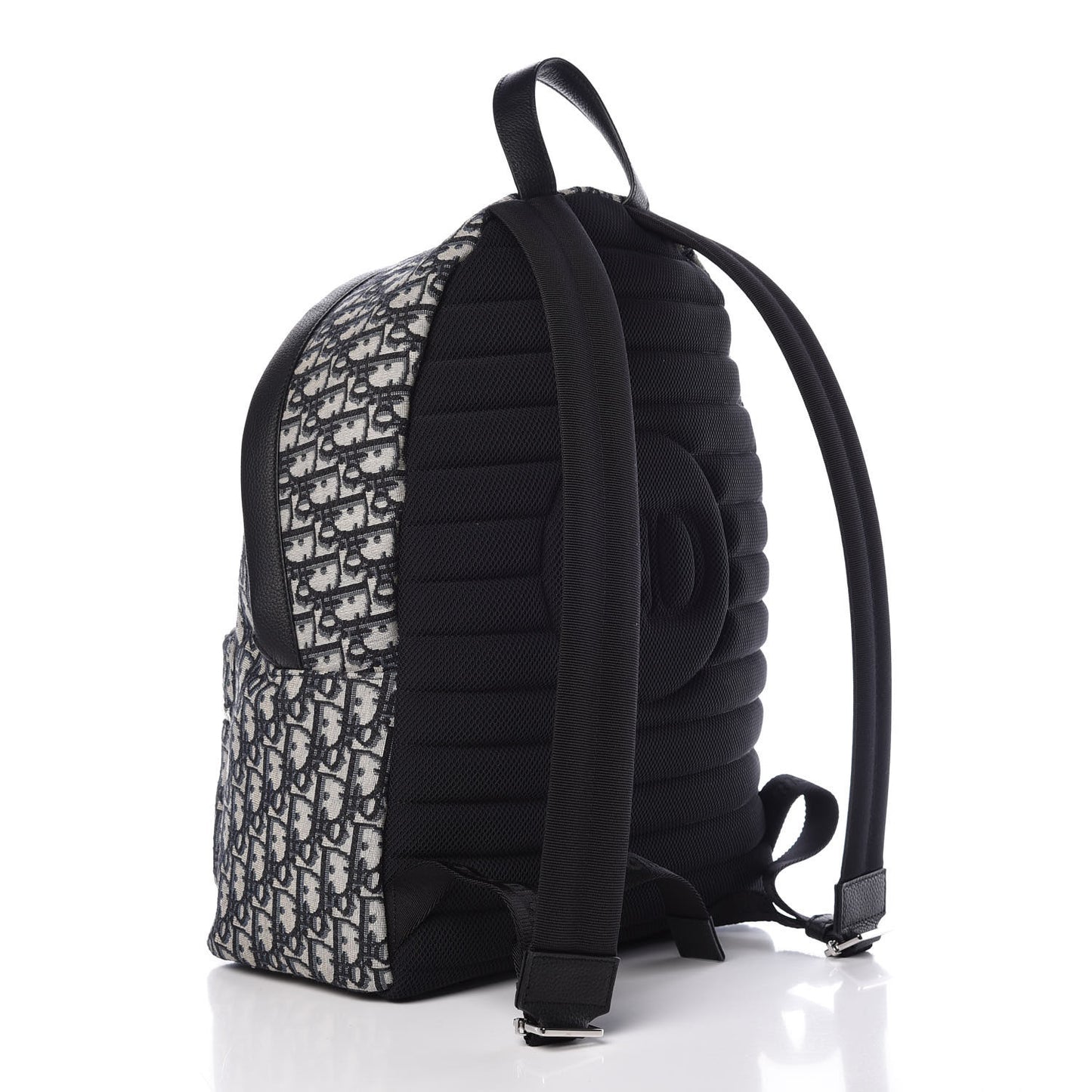 Oblique Calfskin Rider Backpack Beige Black