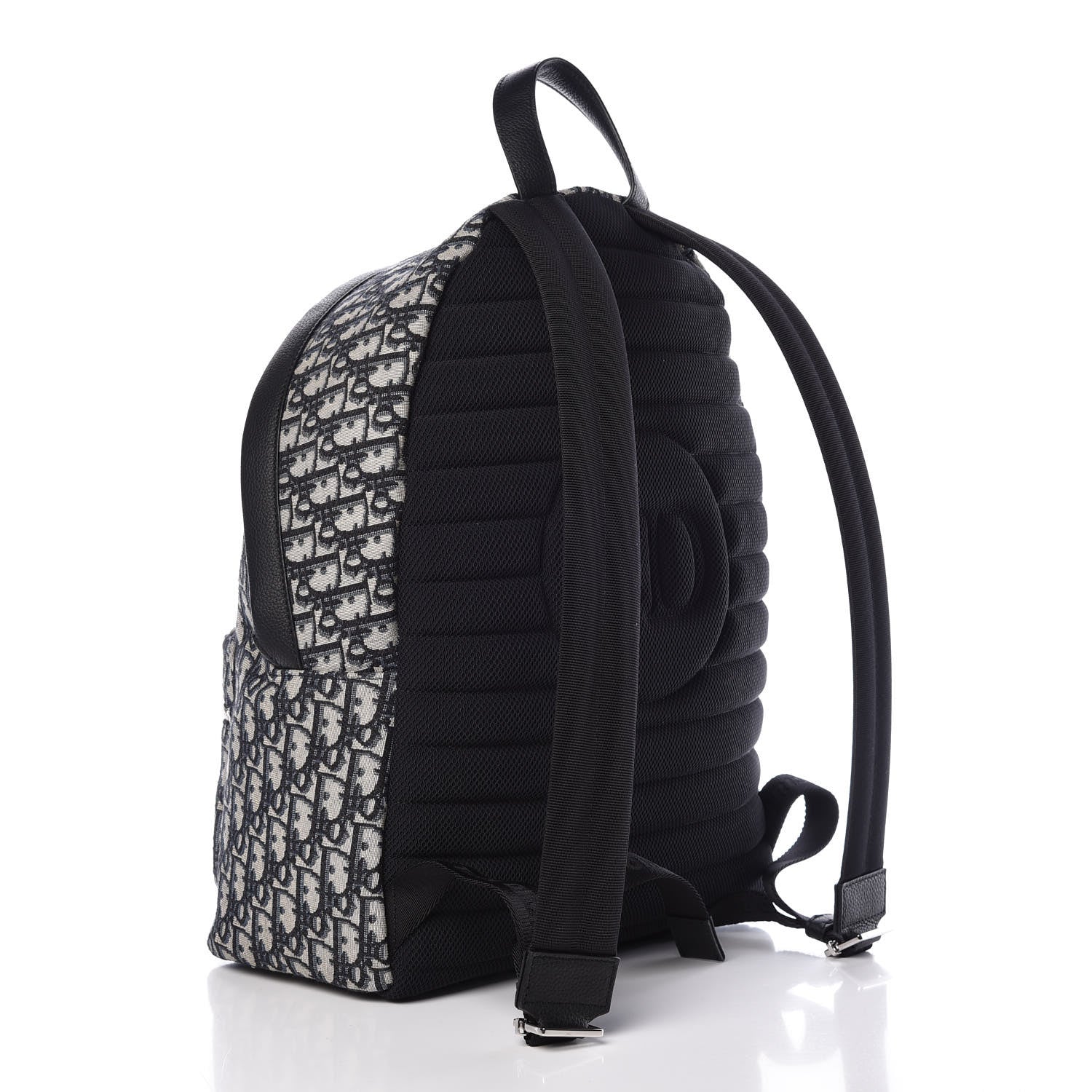 Christian Dior Oblique Calfskin Rider Backpack Beige Black 3 of 9
