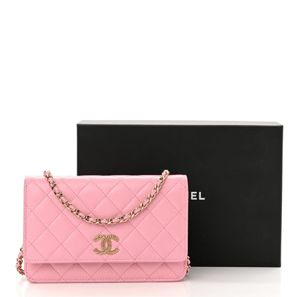 Chanel Caviar Quilted Chain CC Wallet On Chain WOC Pink 12 of 12