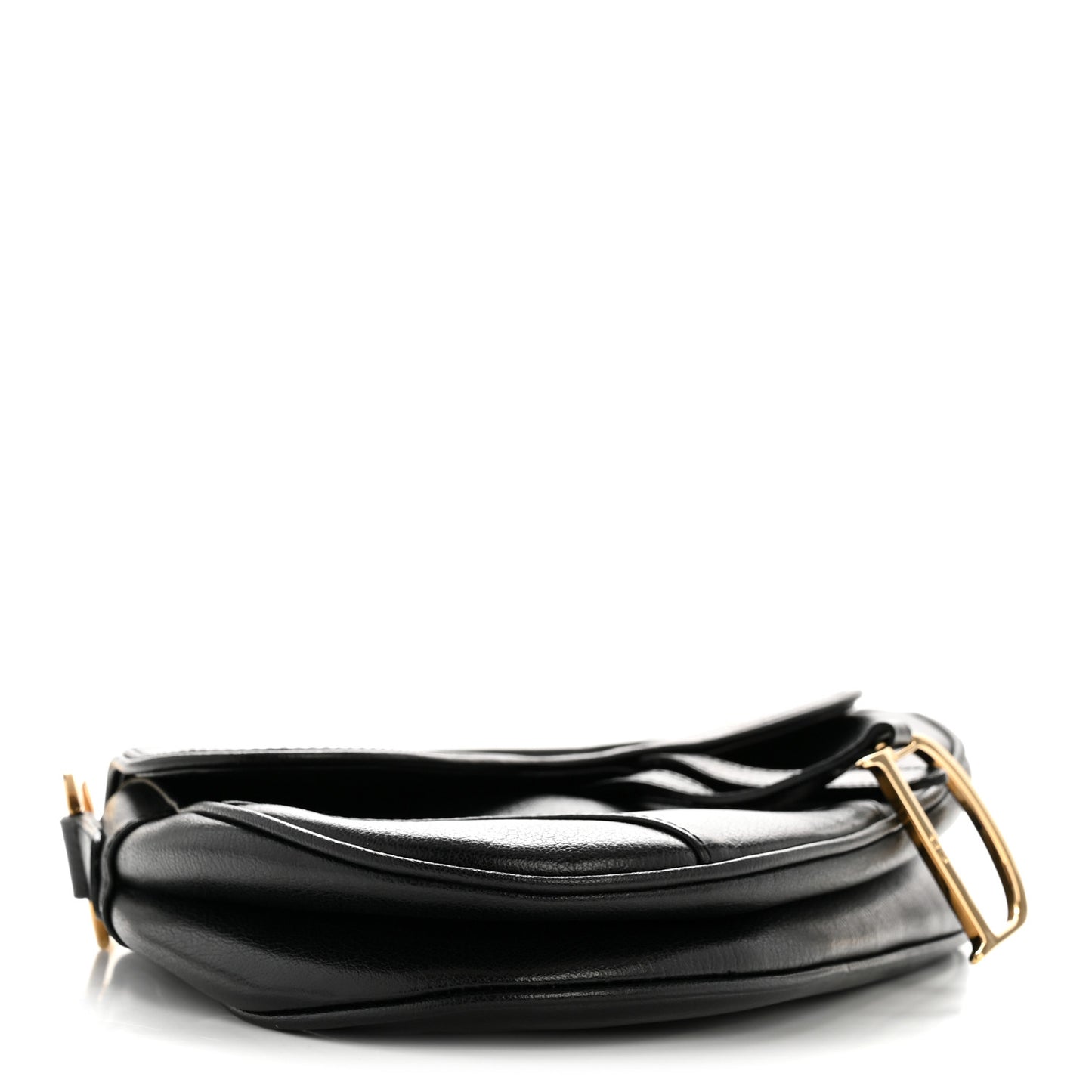 Shiny Goatskin  Saddle Bag Black
