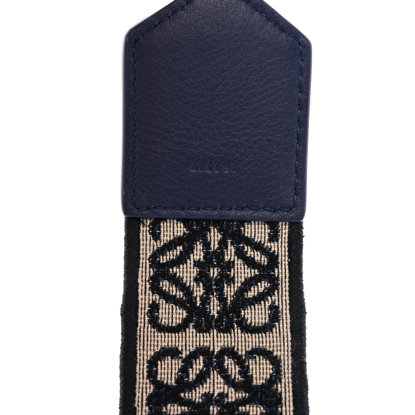 X HOWLS MOVING CASTLE Calfskin Calcifer Jacquard Anagram Strap Blue