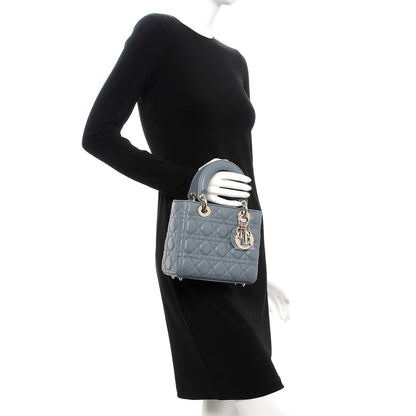 Christian Dior Lambskin Cannage Small My Lady Dior Blue Grey 3 of 10