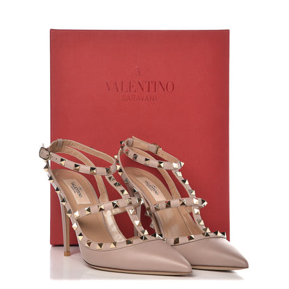 Valentino Garavani Nappa Rockstud Ankle Strap Pumps 40 Poudre 8 of 8