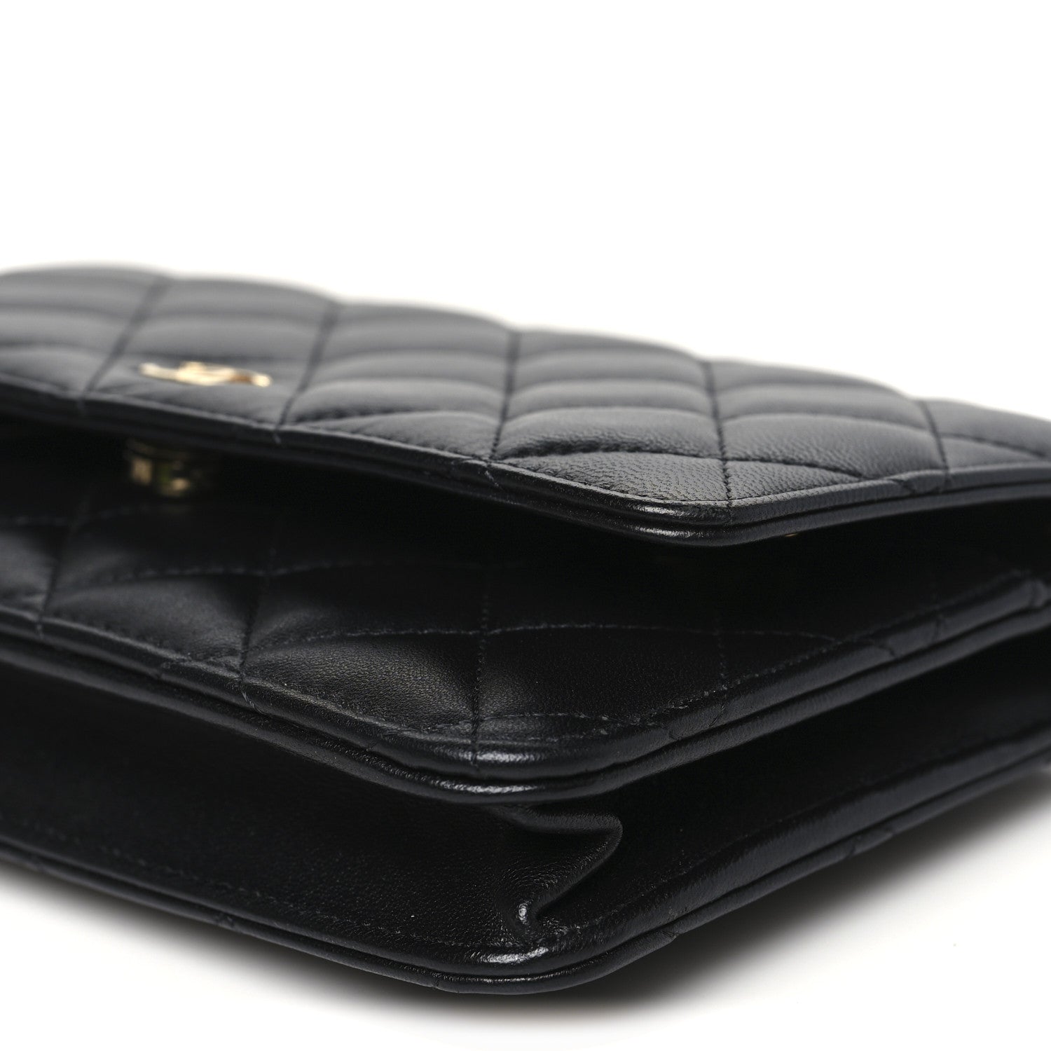 Chanel Lambskin Quilted Wallet On Chain WOC Black 11 of 12