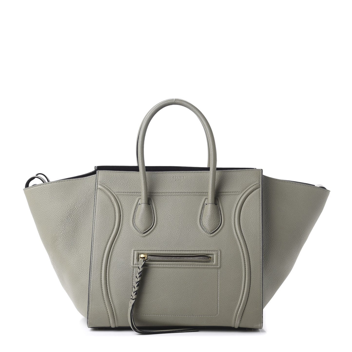 Baby Grained Calfskin Medium Phantom Luggage Grey