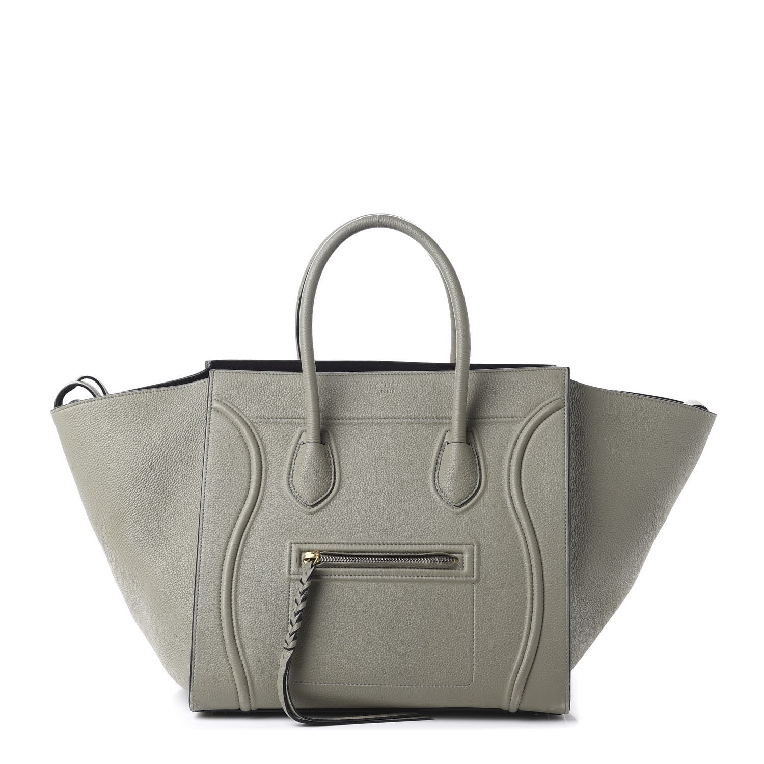 Celine Baby Grained Calfskin Medium Phantom Luggage Grey 1 of 12