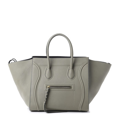 Celine Baby Grained Calfskin Medium Phantom Luggage Grey 1 of 12