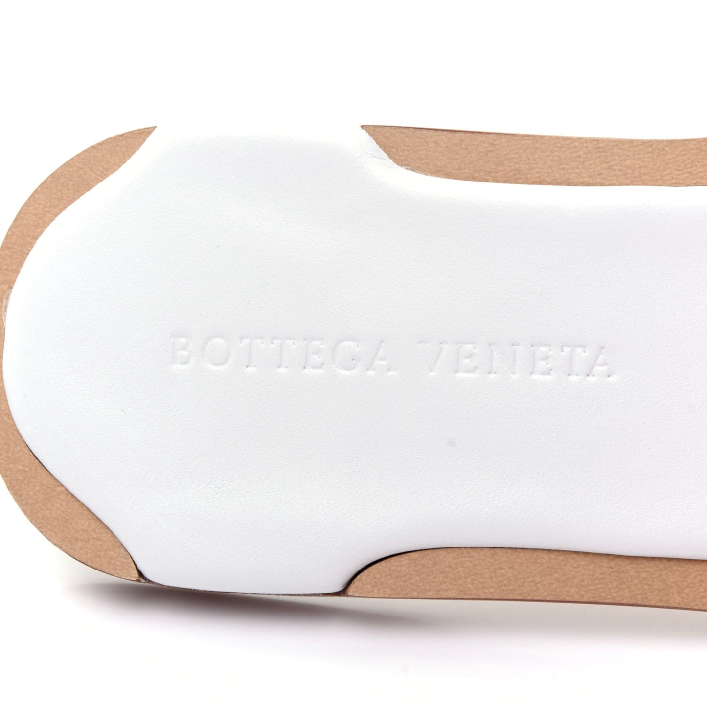 Nappa Intrecciato Squared Toe Flat Sandals 36 White