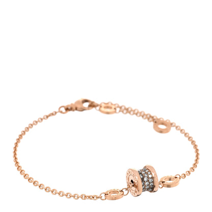 Bulgari 18K Rose Gold Diamond B.Zero1 Bracelet ML 1 of 4