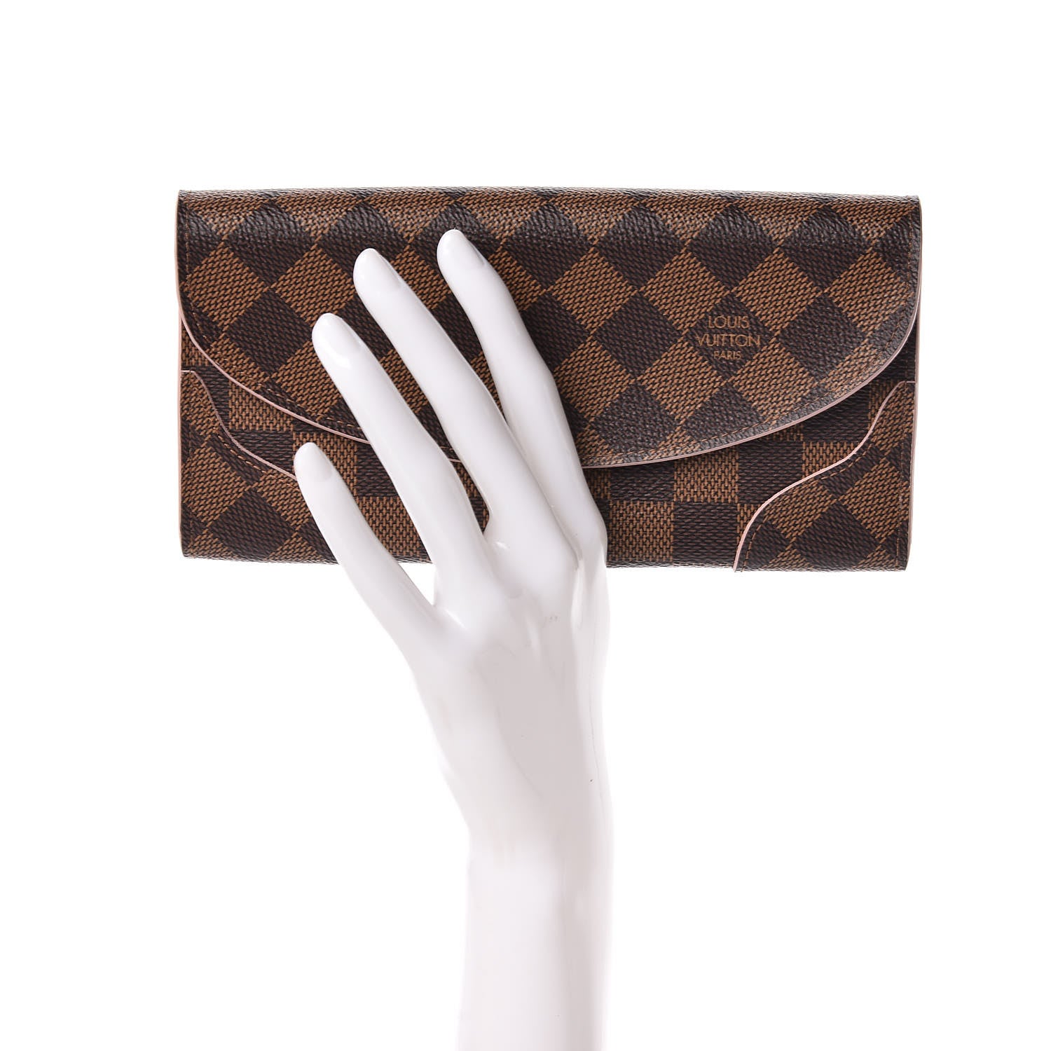 Louis Vuitton Damier Ebene Caissa Wallet Rose Ballerine 2 of 7
