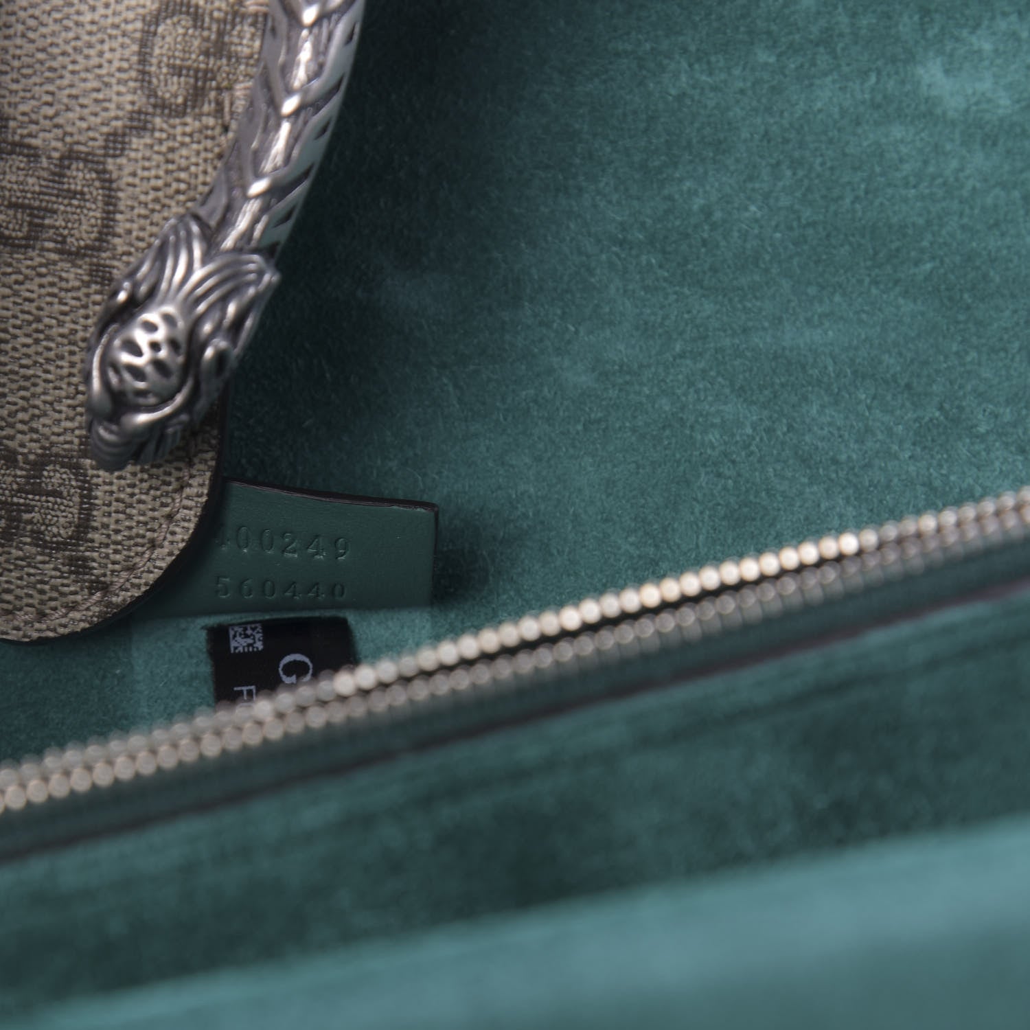 Gucci GG Supreme Monogram Willow Hill Embroidered Small Dionysus Shoulder Bag Emerald 10 of 11