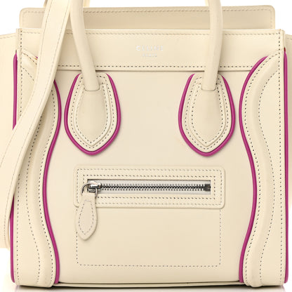 Celine Smooth Calfskin Nano Luggage White Magenta 8 of 24