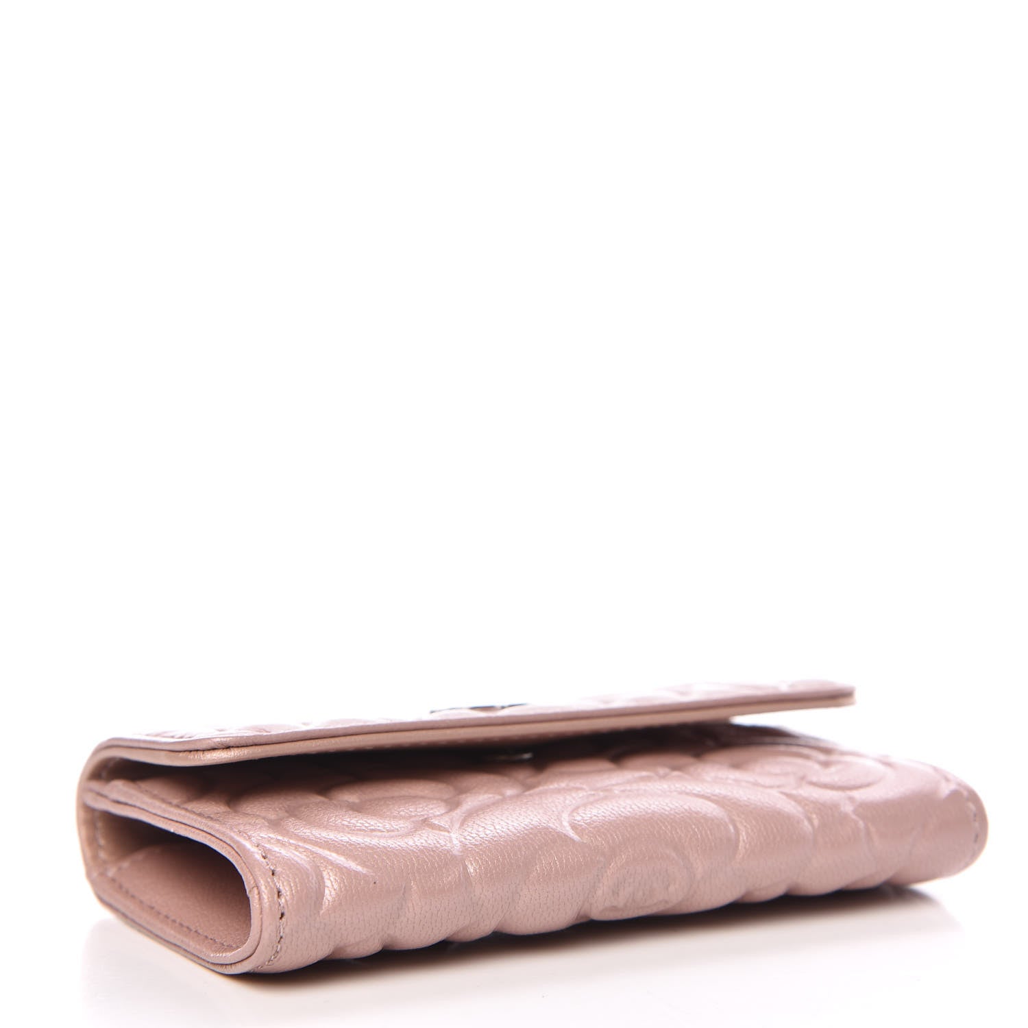 Chanel Goatskin Camellia Embossed Card Holder Wallet Light Pink 4 of 9