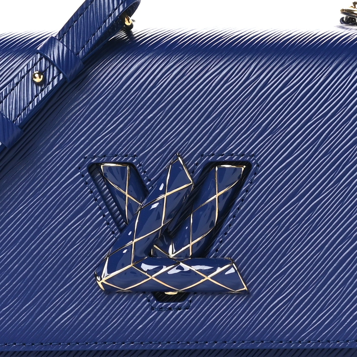Louis Vuitton Epi Enamel Wave Twist Shoulder Bag MM Smalt Blue 8 of 10