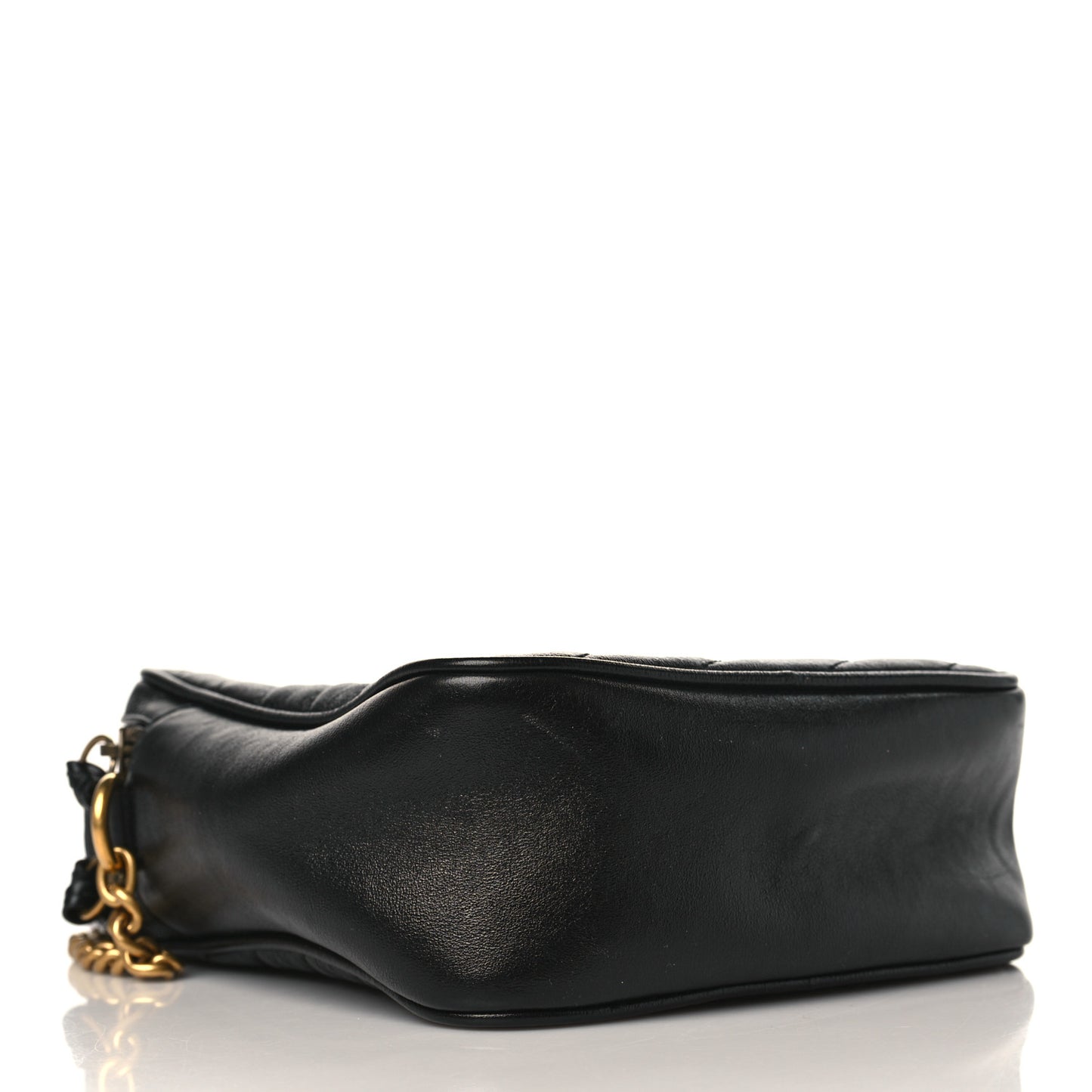 Azalea Calfskin Matelasse Diagonal Tall GG Marmont Crossbody Bag Black