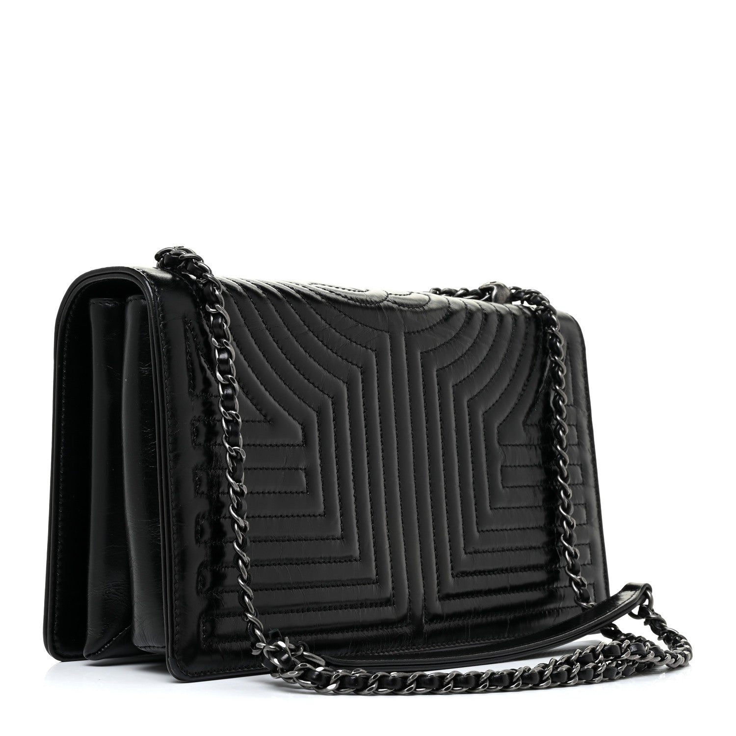 Chanel Glazed Calfskin Quilted Medium Korean Garden Flap Black 2 of 14