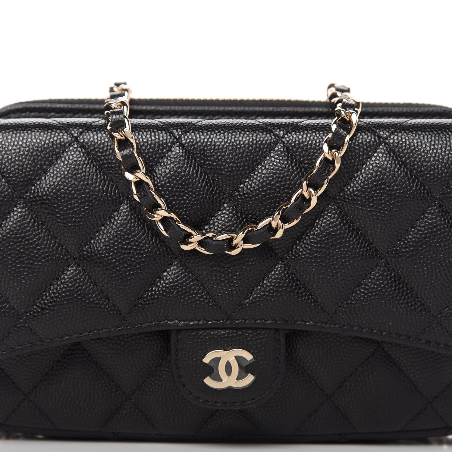 Chanel Caviar Quilted Flap Phone Holder With Chain Black 11 of 12