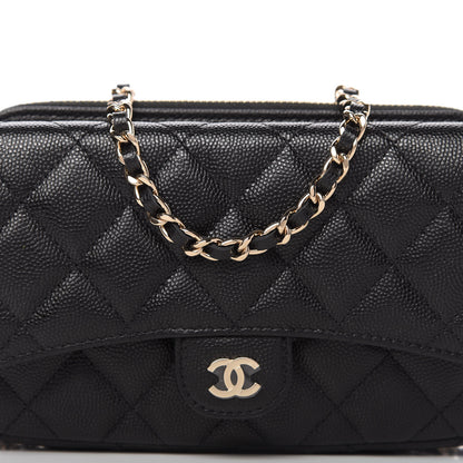 Chanel Caviar Quilted Flap Phone Holder With Chain Black 11 of 12