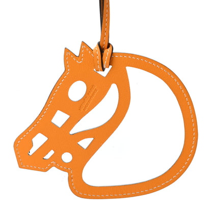 Hermes Swift Paddock Cheval Horse Bag Charm Jaune D'or 3 of 3
