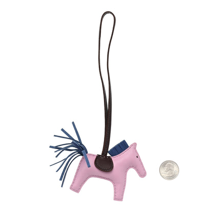 Hermes Milo Lambskin Grigri Rodeo Horse Bag Charm PM Mauve Sylvestre Bleu France Rouge Sellier 2 of 4