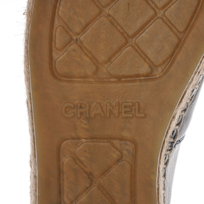 Chanel Lambskin CC Espadrilles 38 Black Navy 7 of 9