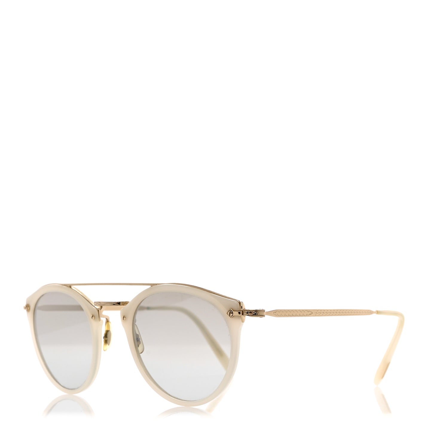 Acetate Remick Round Sunglasses White