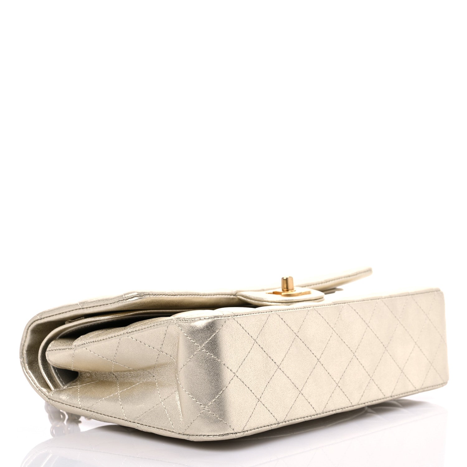Chanel Metallic Lambskin Quilted Medium Double Flap Gold 4 of 14