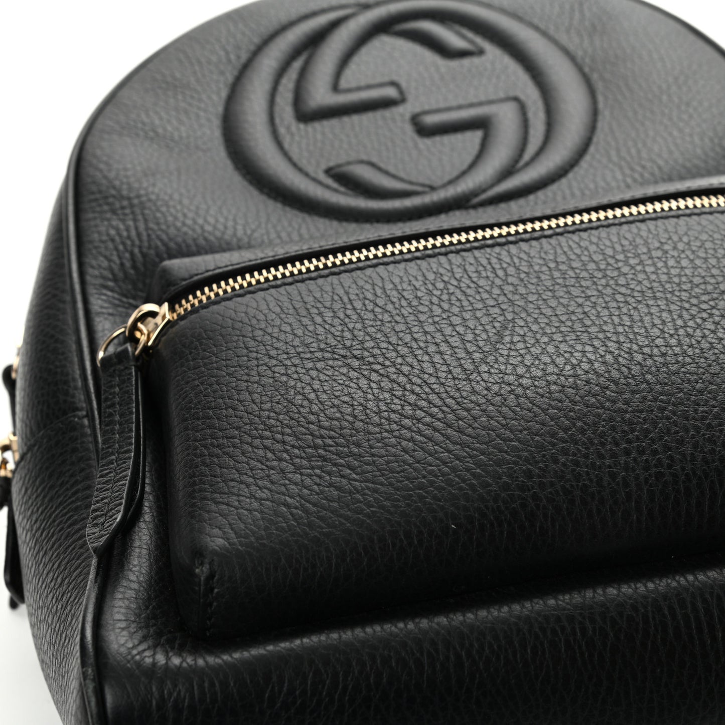 Pebbled Calfskin Soho Chain Backpack Black
