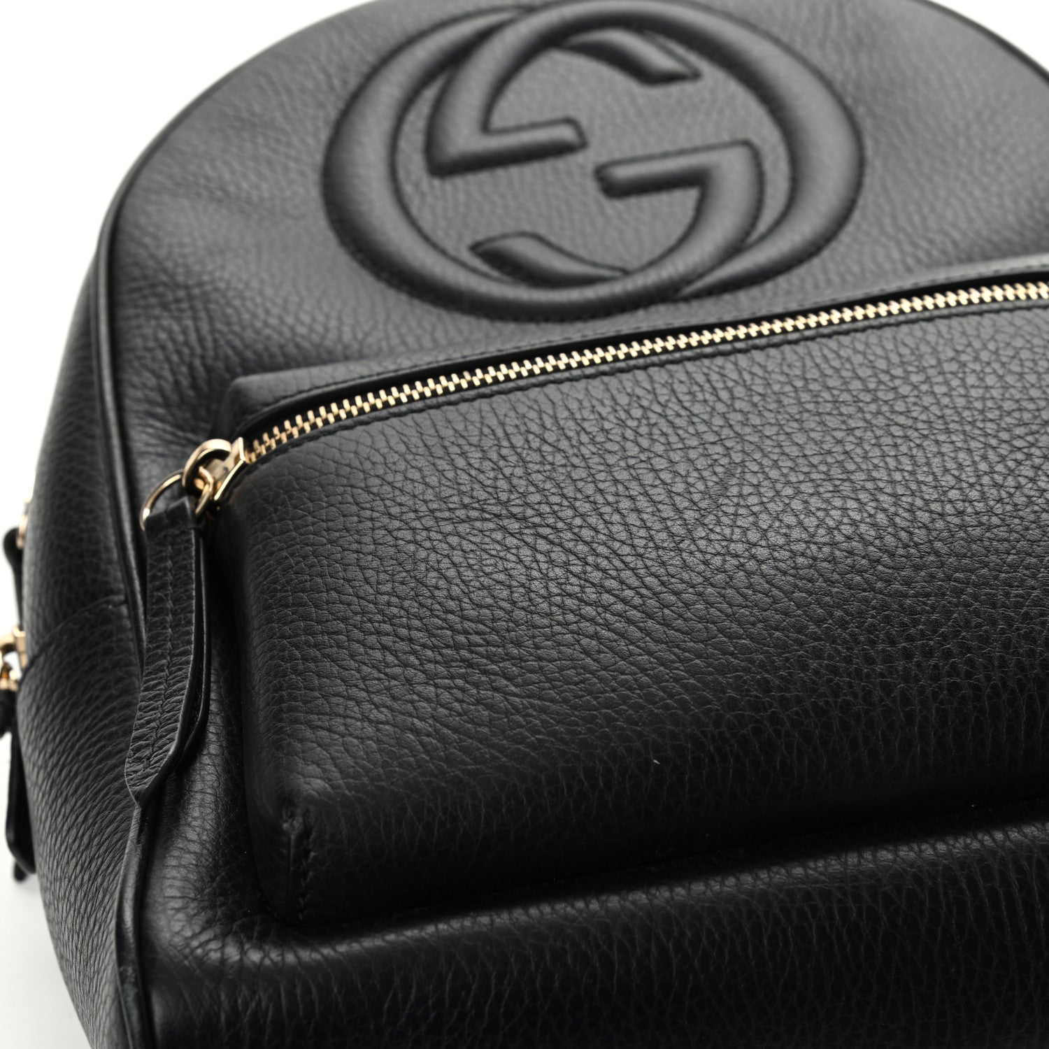Gucci Pebbled Calfskin Soho Chain Backpack Black 13 of 14